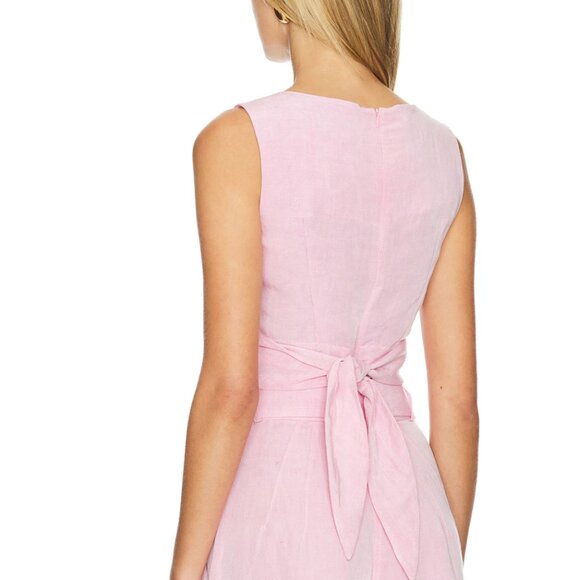 NWT - Matthew Bruch Pink Linen Wrap Top - 4 - NWT - Picture 8 of 9